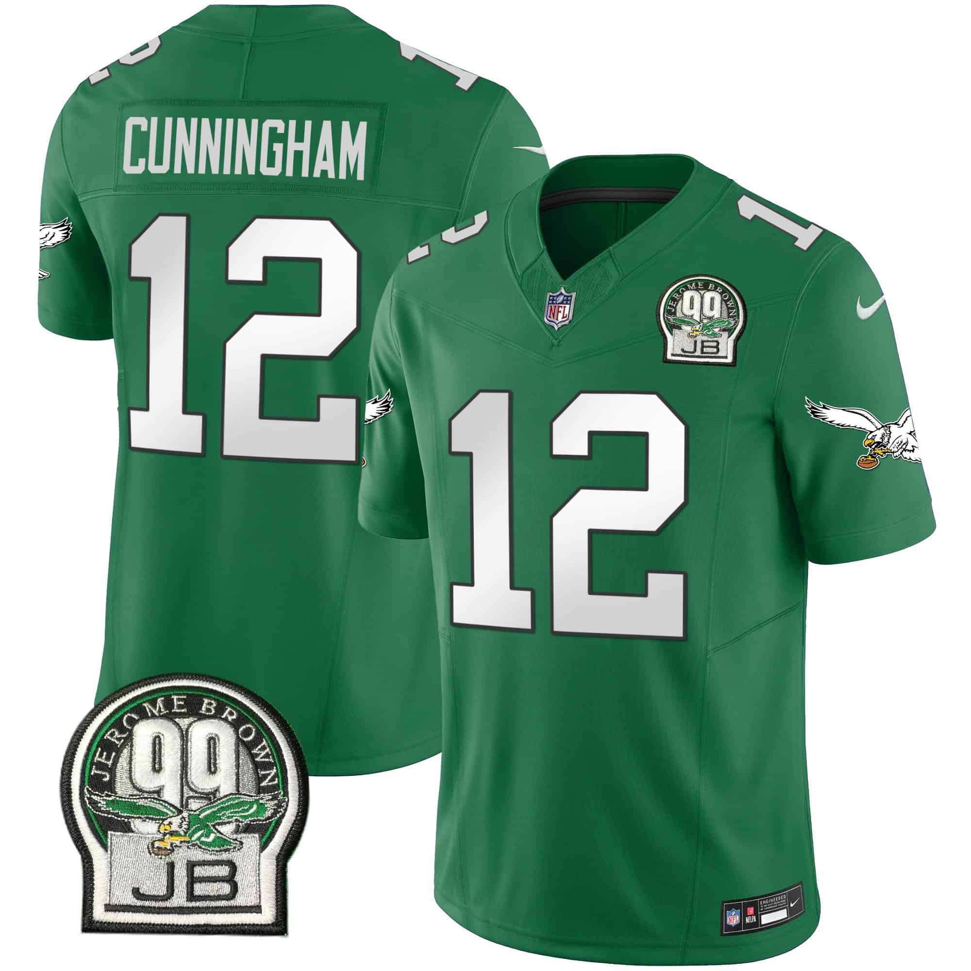 Men Philadelphia Eagles #12 Cunningham Green 2024 Nike Jerome Brown Patch Alternate Limited NFL Jersey style 1->indianapolis colts->NFL Jersey